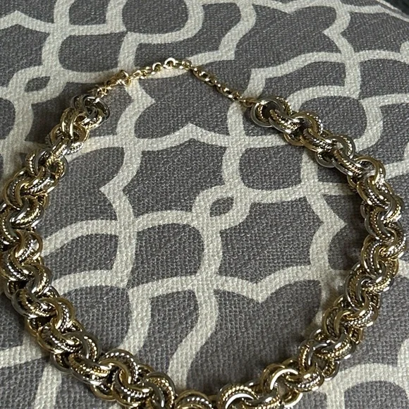 Necklace by Talbots Silver and Goldtone Chunky Chain 18” - Picture 5 of 5
